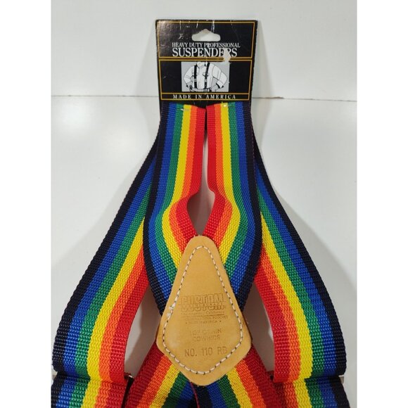 CLC Custom Leather-Craft Heavy Duty Rainbow Suspenders No. 110 RB NWT NOS USA - Picture 2 of 4